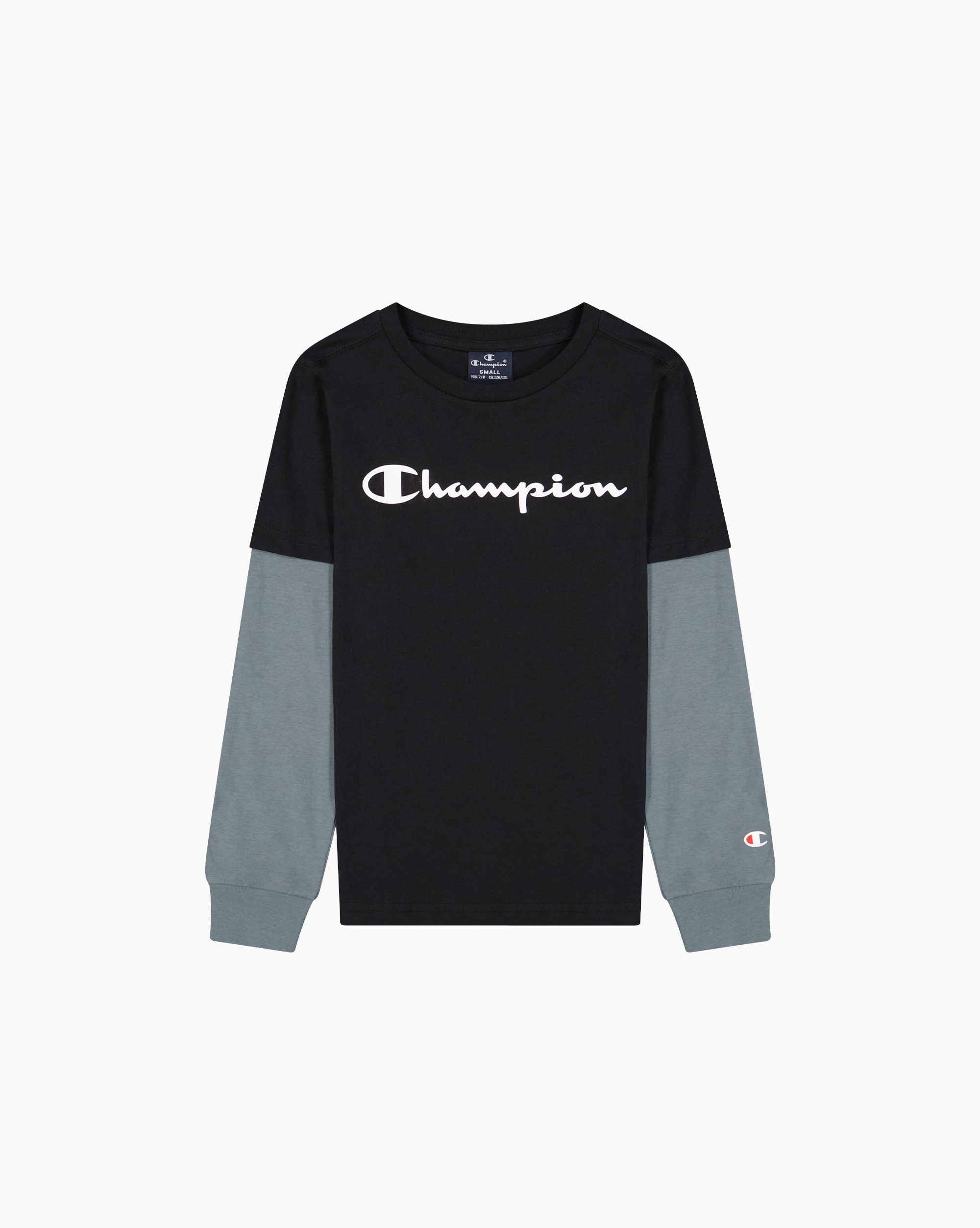 Champion T-Shirt Manica Lunga Nero Bambino