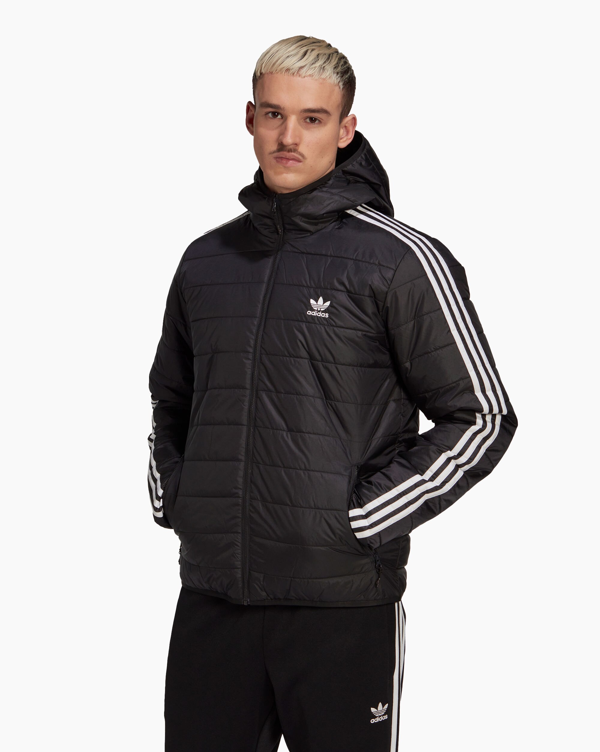 Adidas Giacca Padded Hooded Puffer Nero Uomo