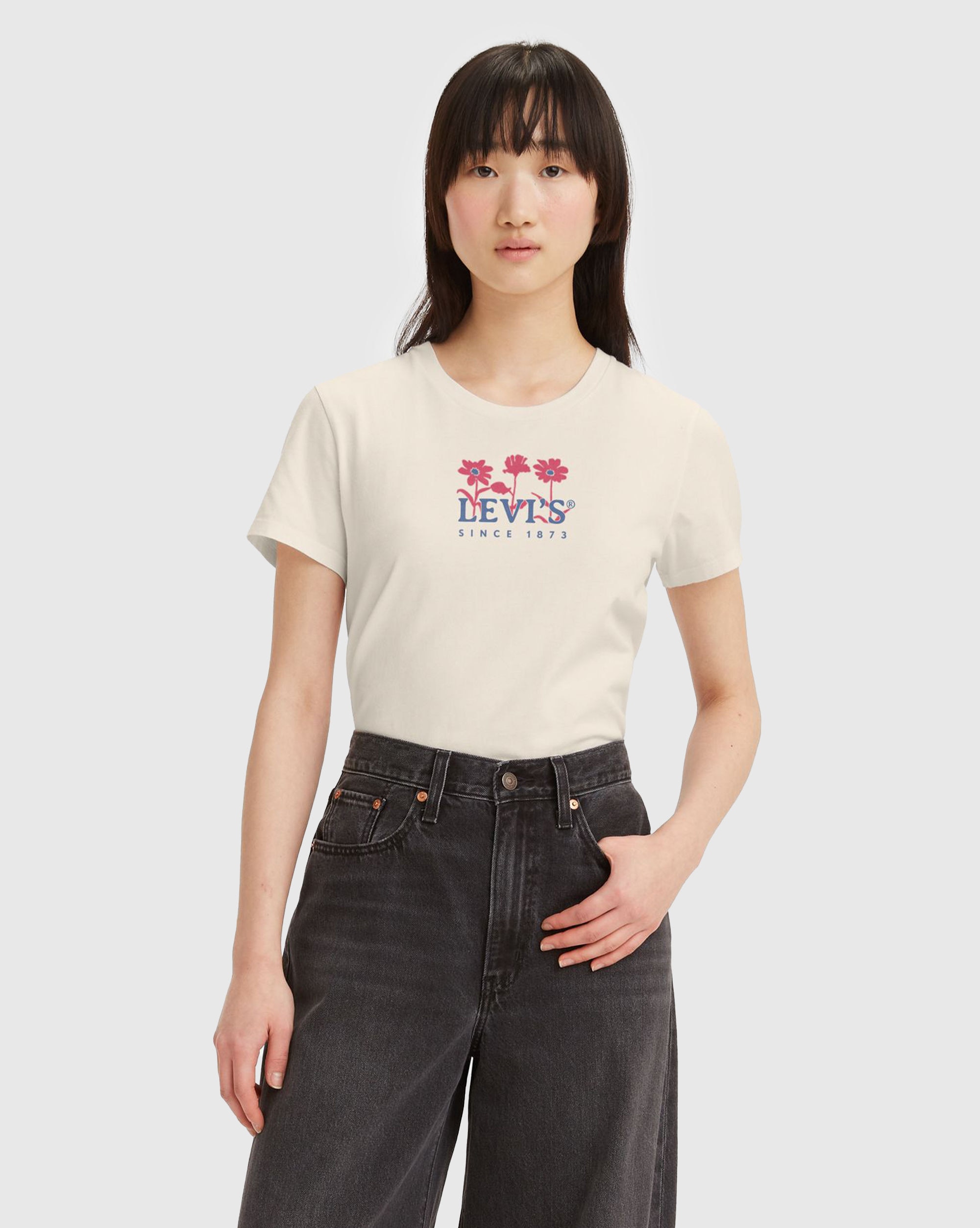 Levi's T-Shirt The Perfect Flower Marrone Donna