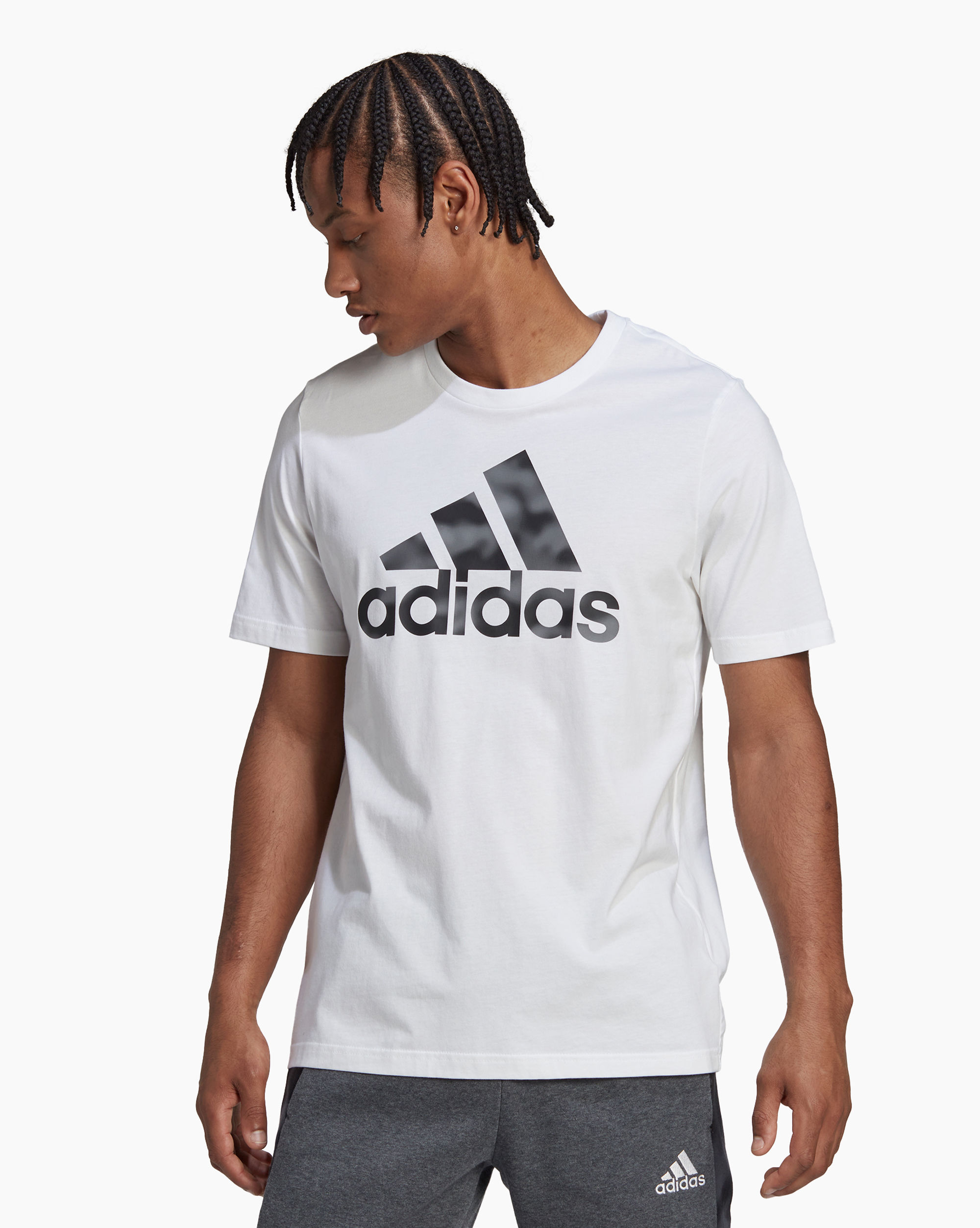 Adidas T-shirt Essentials Camo Print Bianco Uomo