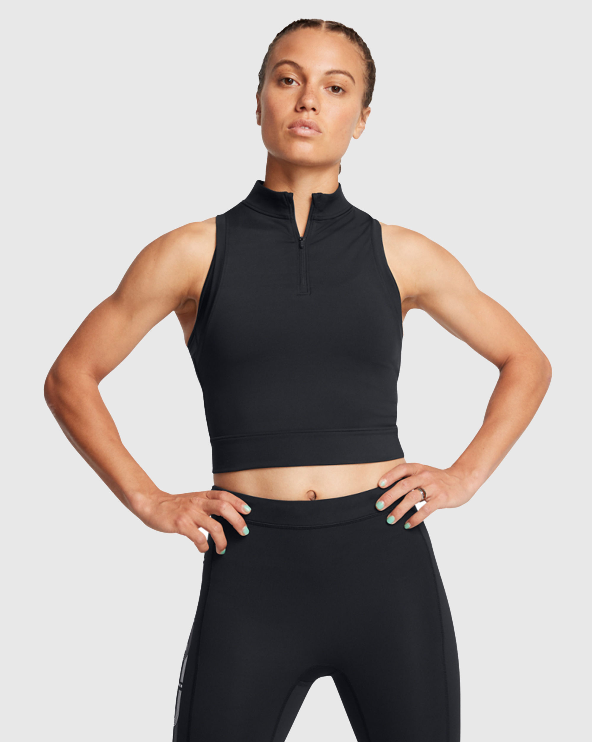 Canotta Crop UA Run Anywhere Black Nero Donna