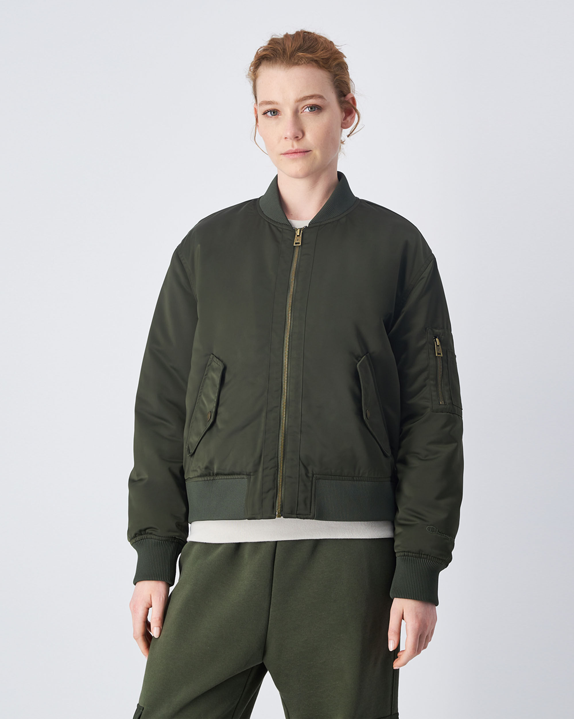 Giacca Bomber Utility Verde Donna