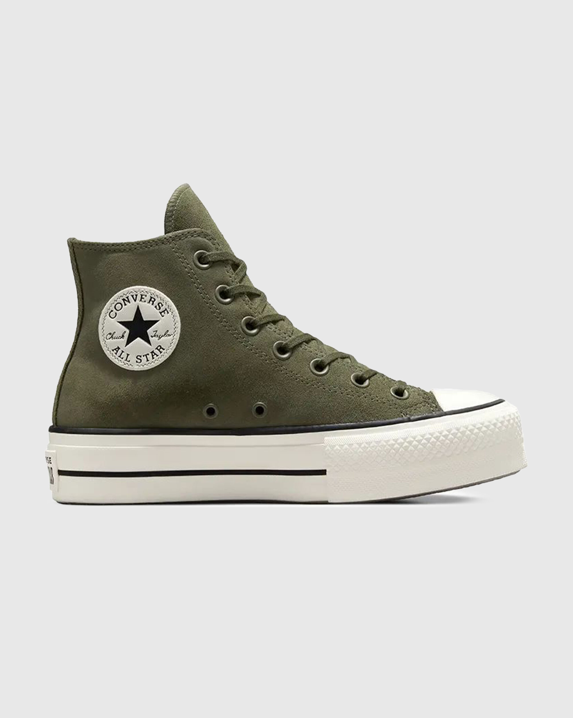 Chuck Taylor All Star Lift Platform Suede Bianco e Nero Donna
