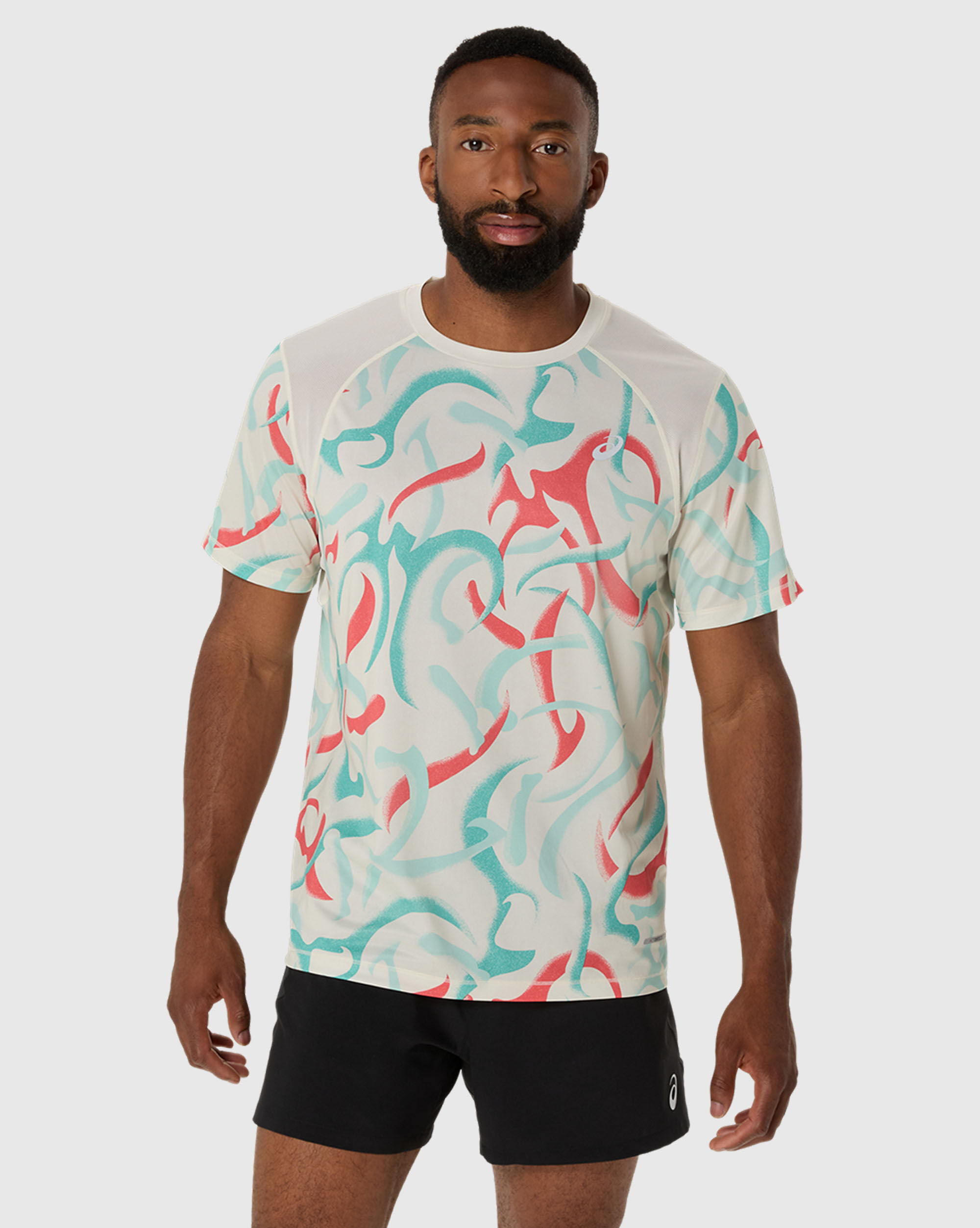 T-Shirt Road All Over Con Stampa Grigio Uomo