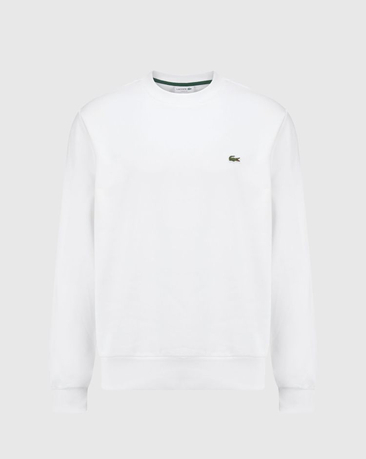 Lacoste Felpa Girocollo Basic Bianco Uomo