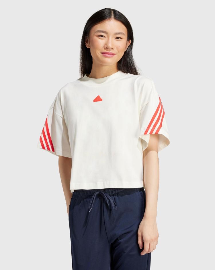 Adidas T-Shirt Future Icons 3-Stripes Bianco Donna