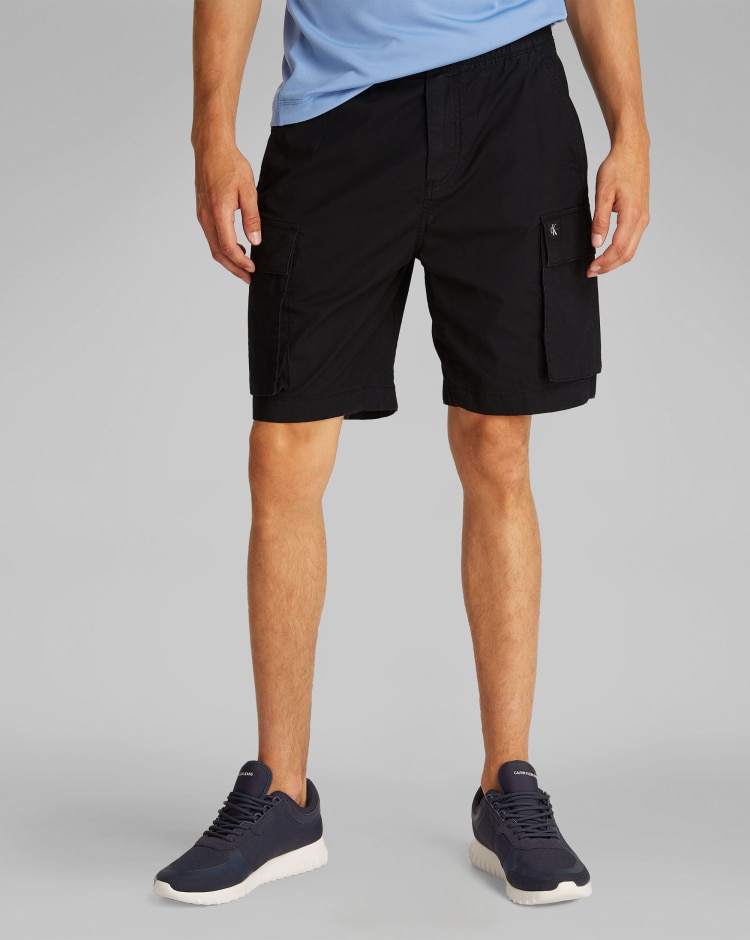 Shorts Cargo Effetto Lavato Nero Uomo