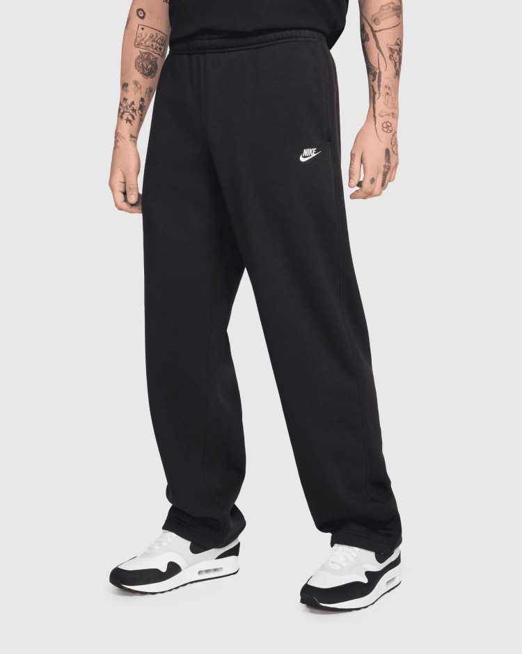 Pantaloni con laccetti elastici in fleece Nero Uomo
