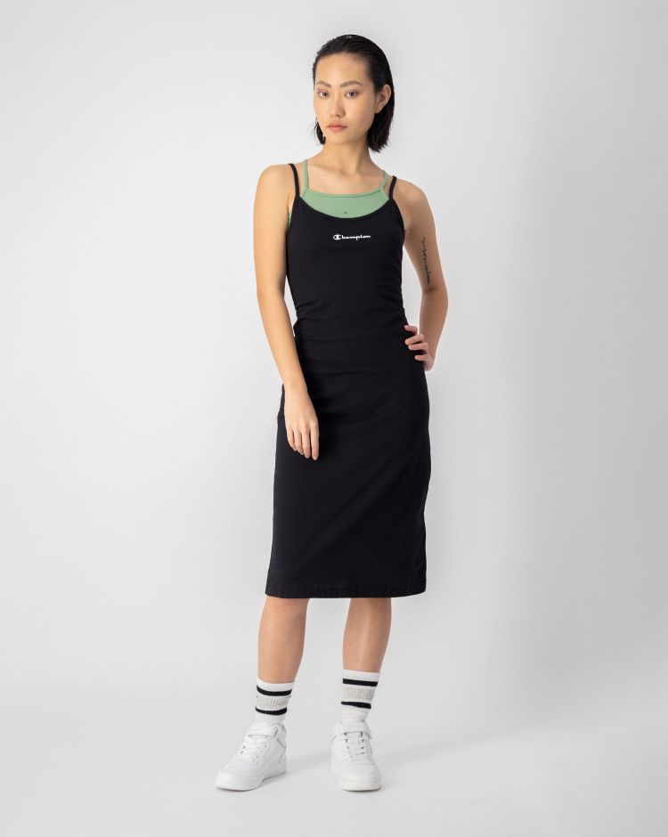 Champion Abito In Cotone Leggero Con Logo Champion Nero Donna