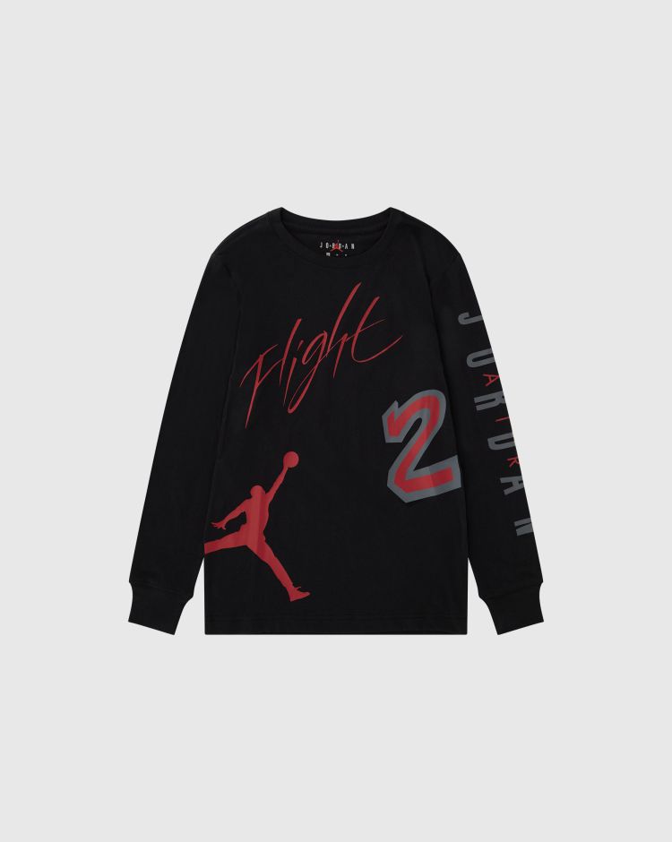 Nike Jordan T-Shirt Manica Lunga All Over Retro Nero Bambino
