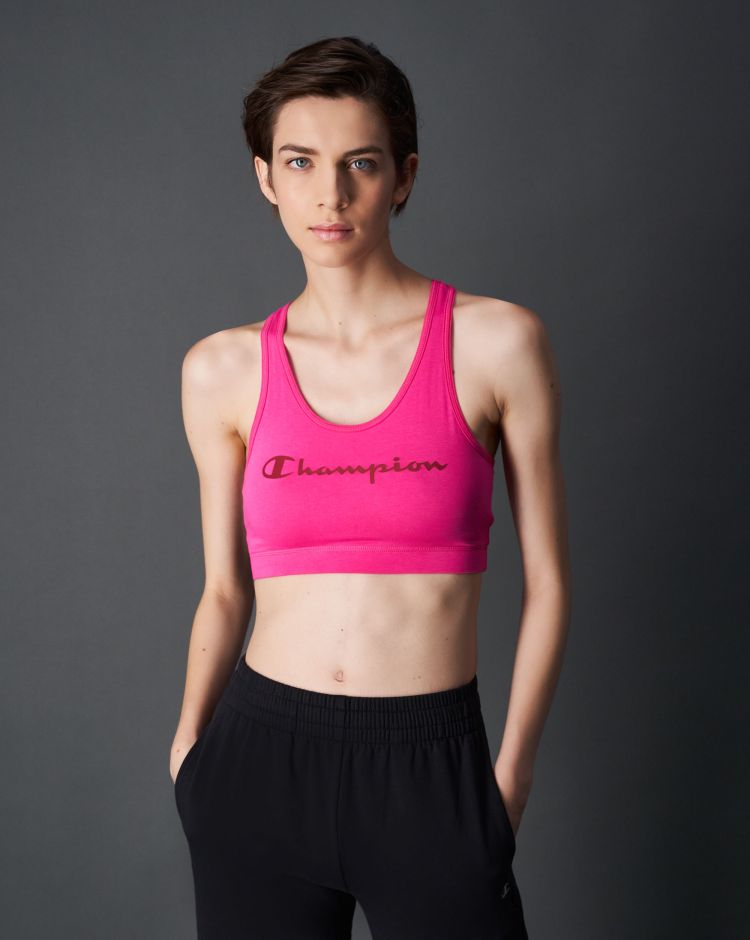 Champion Bra Elasticizzato in Cotone Fine C-Sport Rosa Donna