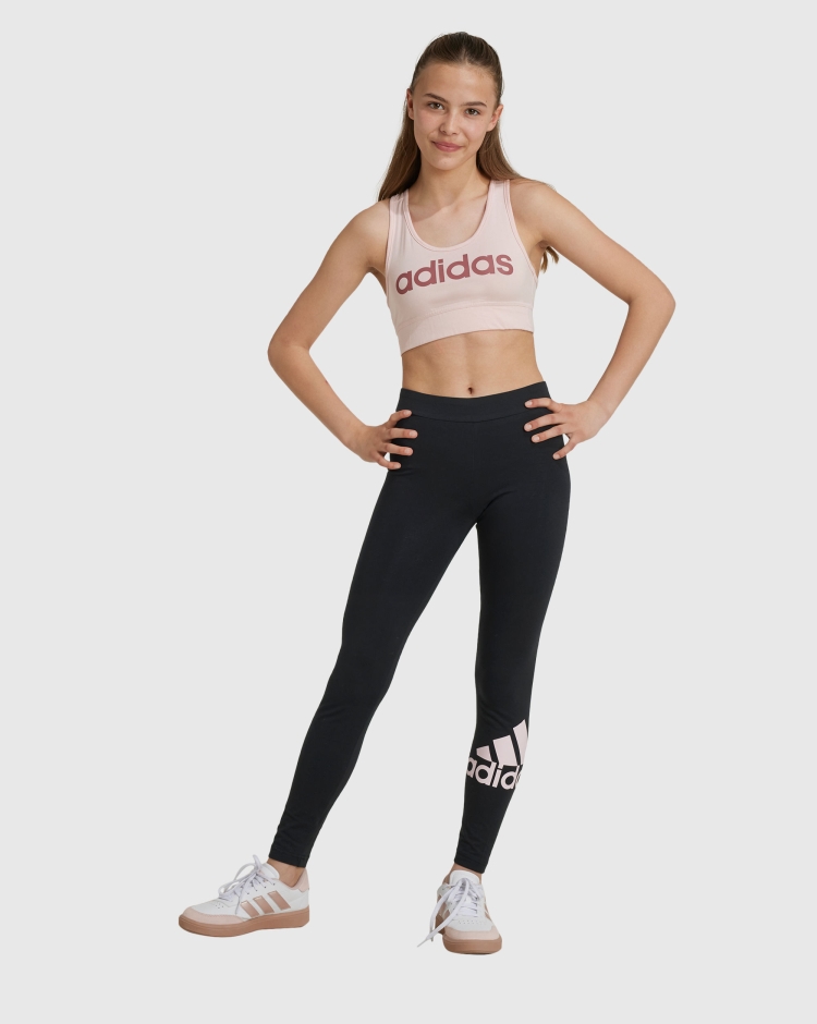 Leggings Essentials Big Logo Cotton Nero Bambina
