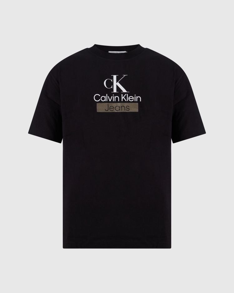 Calvin Klein T-Shirt Stacked Archival Nero Uomo