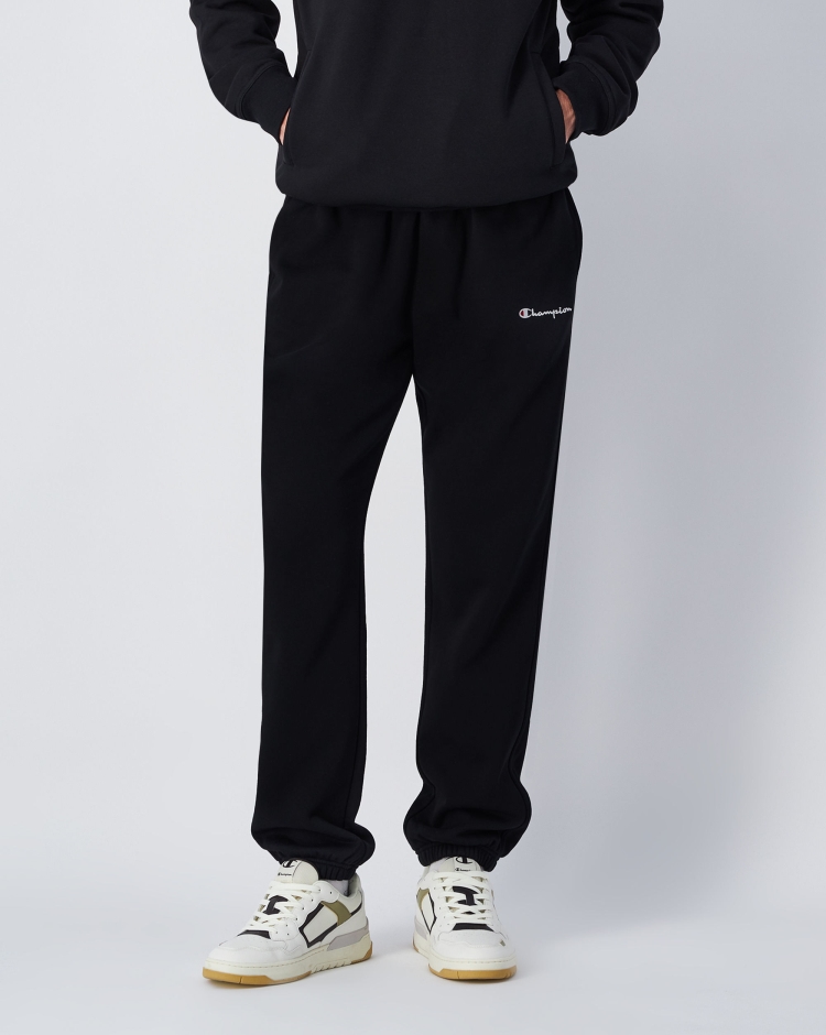 Pantaloni joggers in felpa con coulisse alla caviglia Nero Uomo