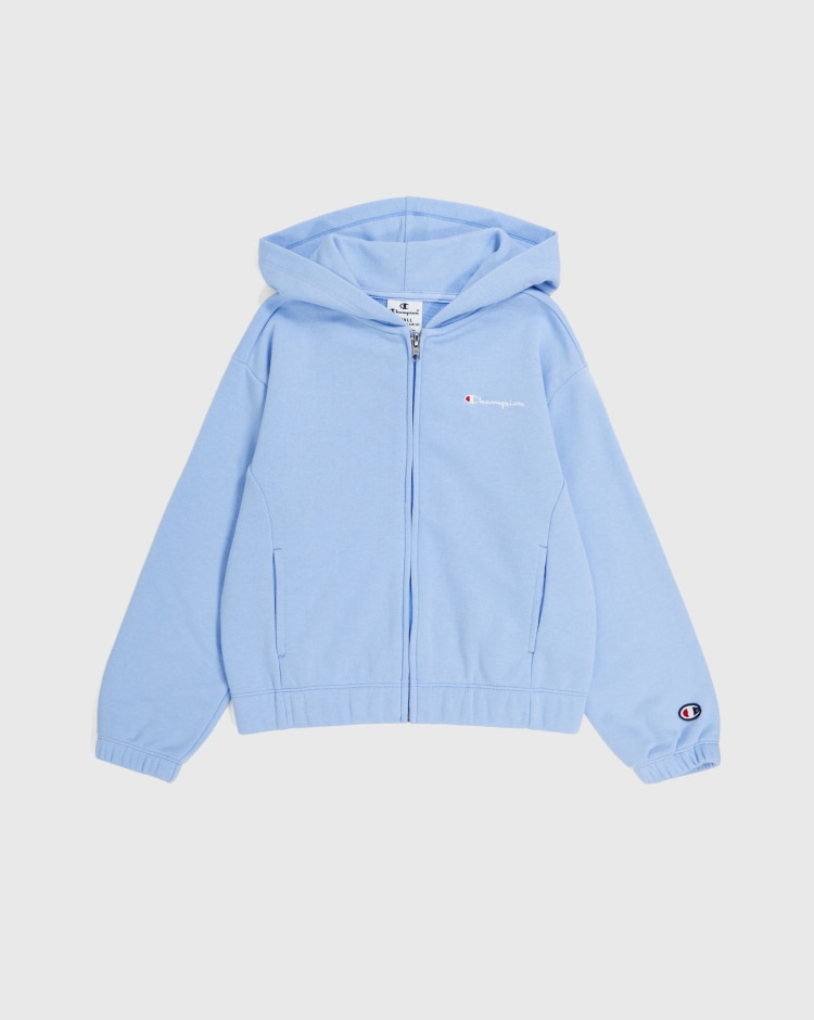 Champion Felpa Con Cappuccio Full Zip Ultra Light Blu Bambina