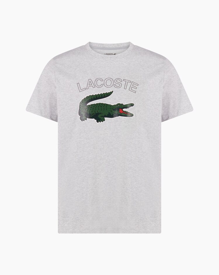 Lacoste T-Shirt Big Logo Grigio Uomo