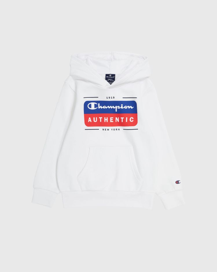Champion Authentic Felpa Con Cappuccio Bianco Bambino