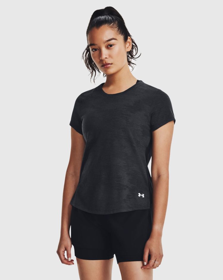 Under Armour T-Shirt Streaker Speed Camo Nero Donna