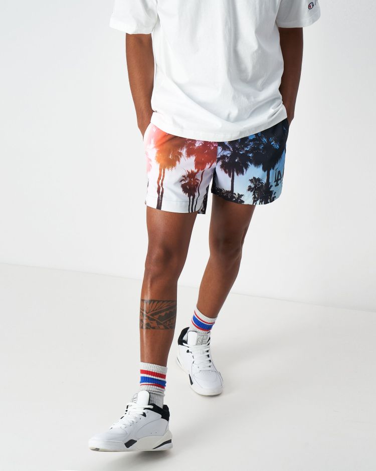Champion Shorts Con Stampa All-Over MLB Bianco Uomo