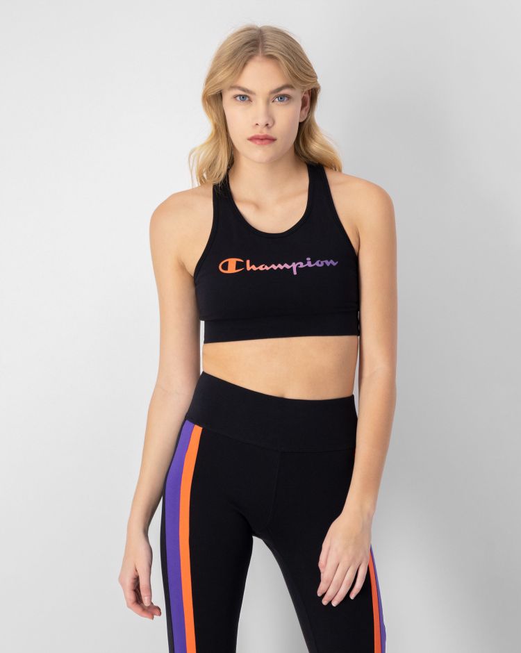 Champion Reggiseno Sportivo A Sostegno Leggero Nero Donna