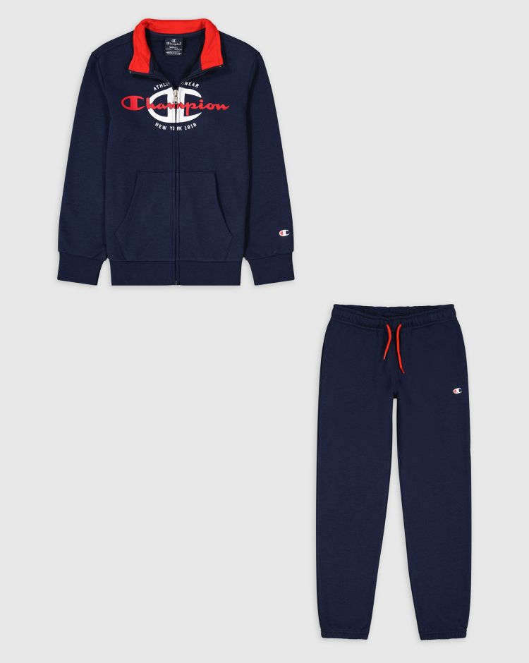 Champion Tuta Con Felpa Full Zip Blu Bambino