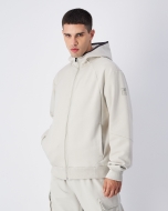 Felpa Interlock con cappuccio e cerniera Grigio Uomo