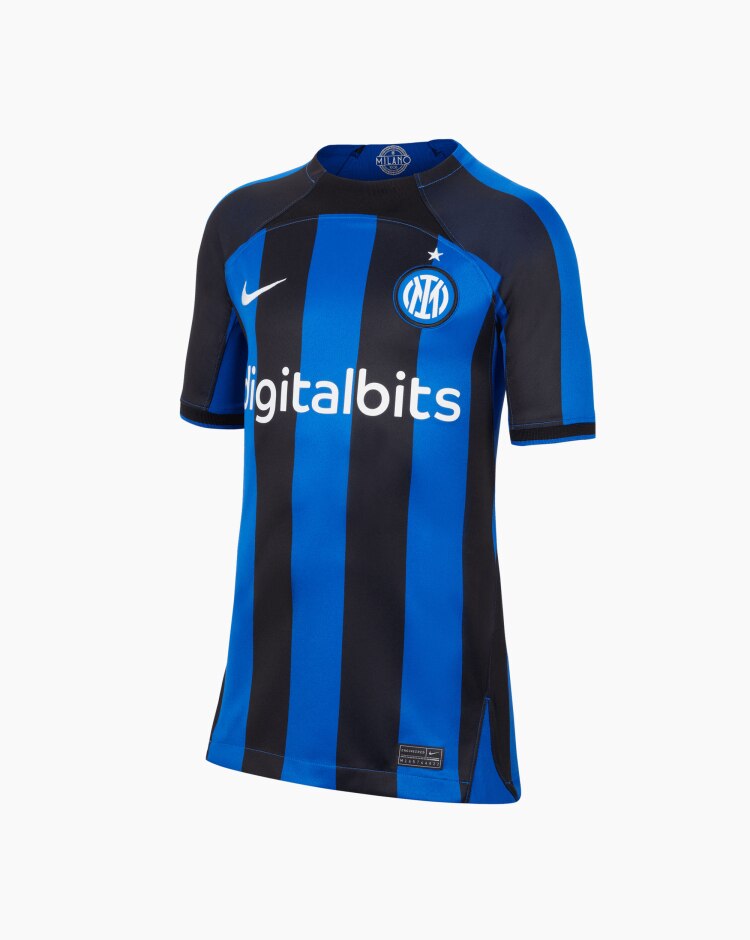 Nike Inter 2022/23 Stadium Home T-Shirt Blu Bambino