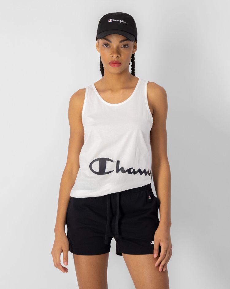 Champion Canotta maxi logo Bianco Donna