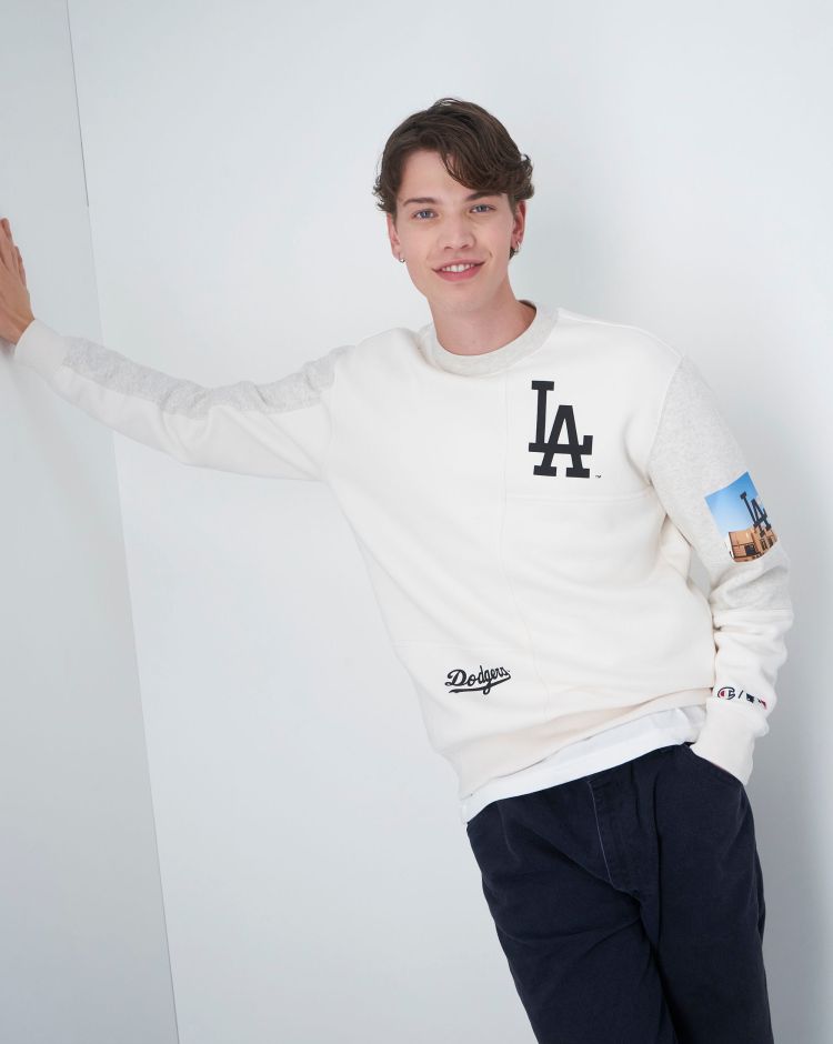 Champion Felpa Girocollo MLB Los Angeles Dodgers Bianco Uomo