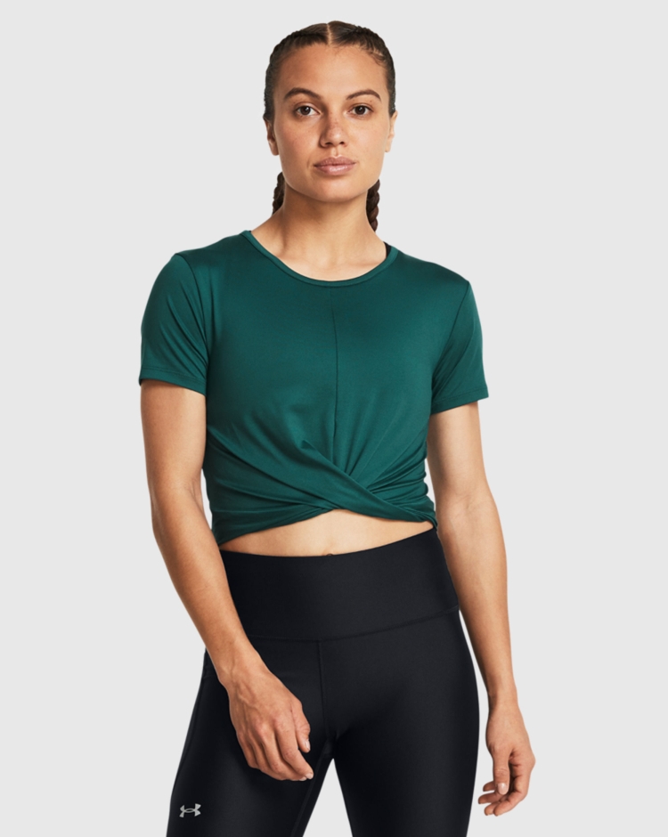 Under Armour T-Shirt Crop Motion Crossover Verde Donna
