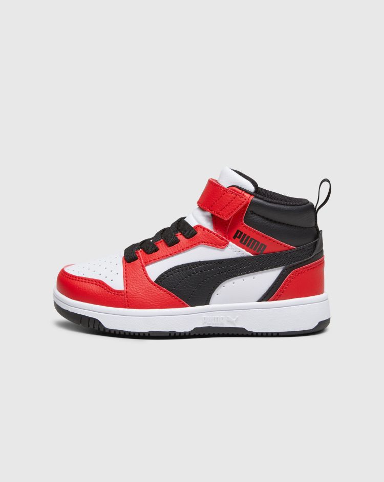 Puma Rebound V6 Mid Ac+ Bianco Rosso Bambino