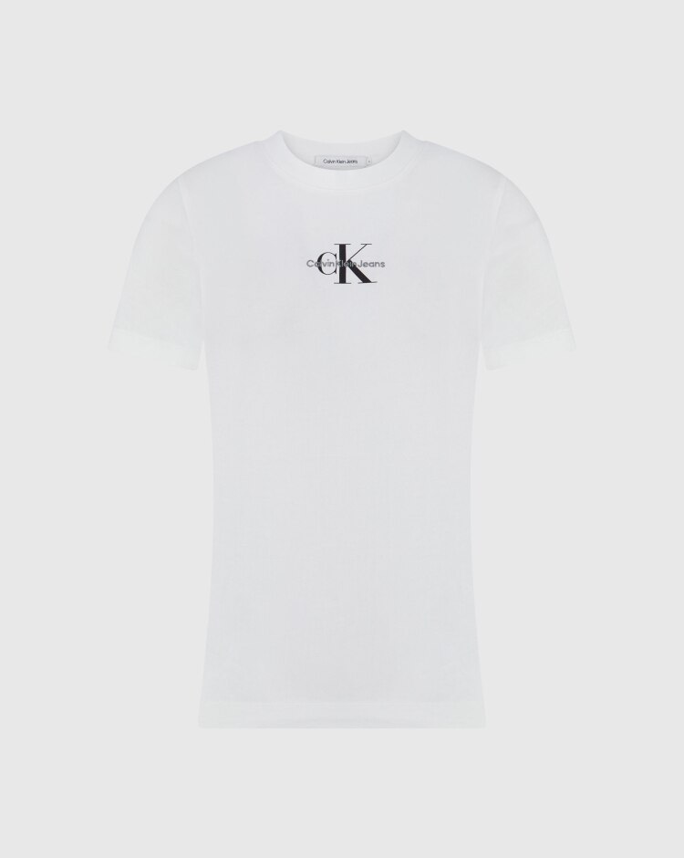 Calvin Klein T-Shirt Monologo Slim Fit Bianco Donna