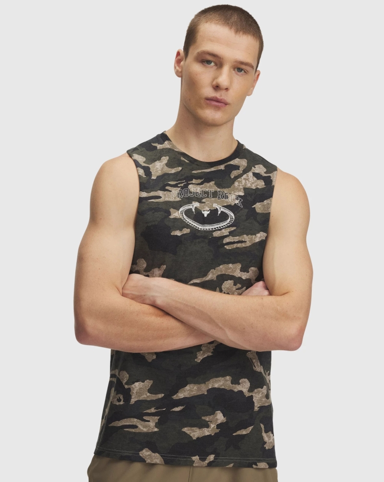 Canotta Project Rock Camo Verde Uomo