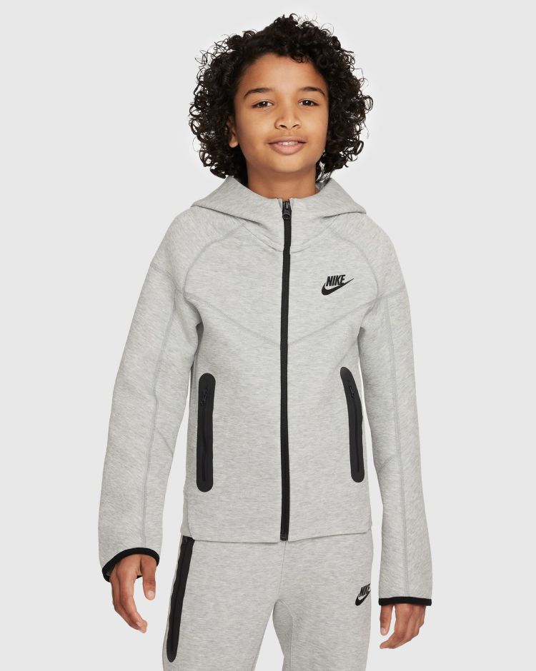 Nike Felpa Full-Zip Sportswear Tech Fleece Grigio Bambino