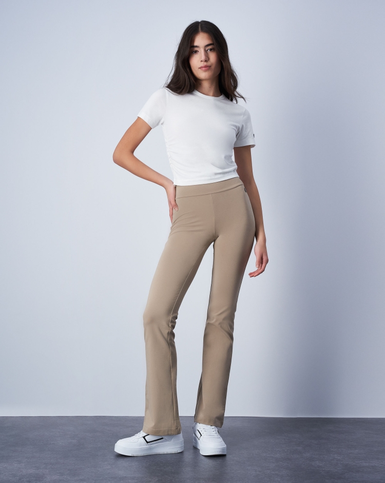 Champion Leggings Svasati Con C Logo Patch Marrone Donna