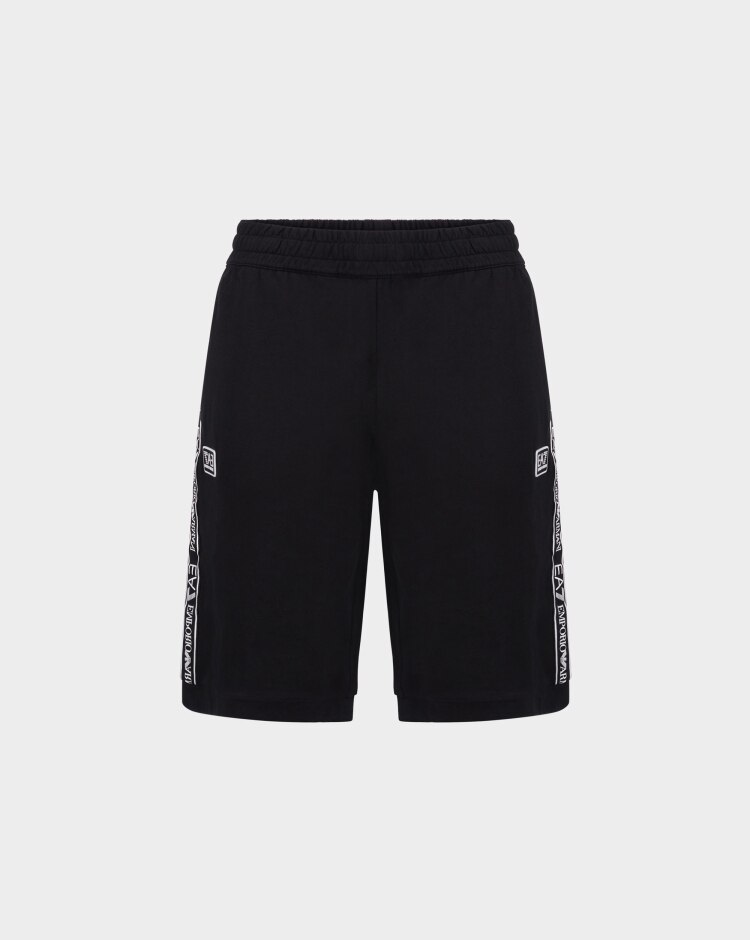 Emporio Armani EA7 Bermuda in felpa Train Logo Nero Uomo