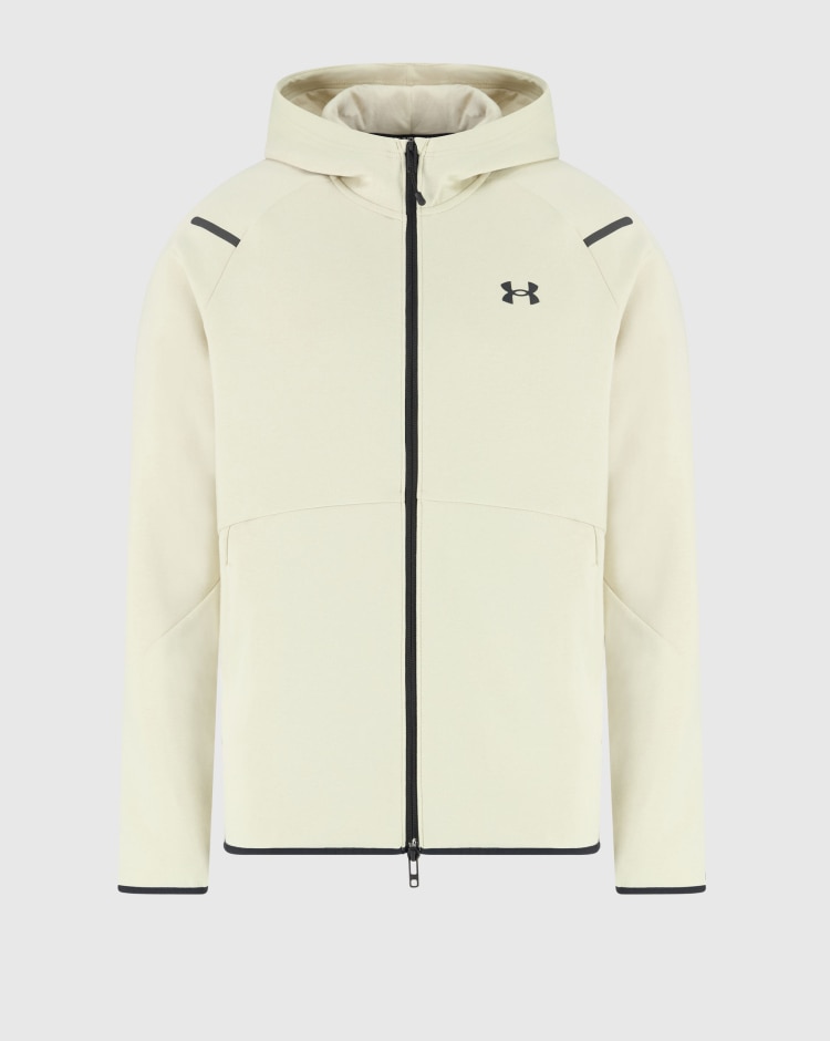 Under Armour Maglia UA Unstoppable Fleece Full Zip Bianco Uomo