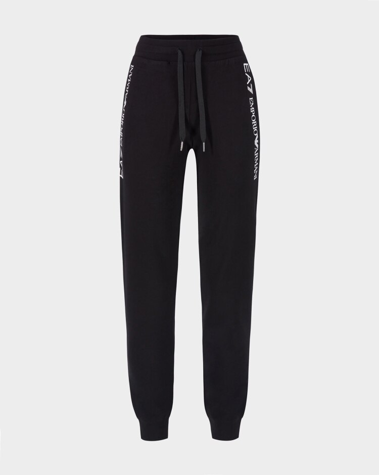 Emporio Armani EA7 Pantaloni in felpa leggera Shiny  Nero Donna