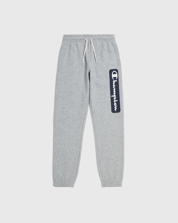 Champion Pantalone Con Polsino e Logo Sulla Gamba Grigio Bambino
