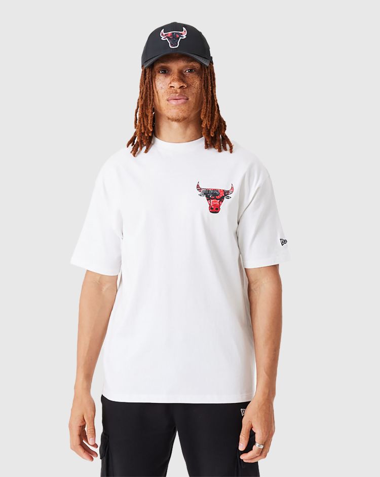 New Era T-shirt Chicago Bulls Infill Team Logo Bianco Uomo