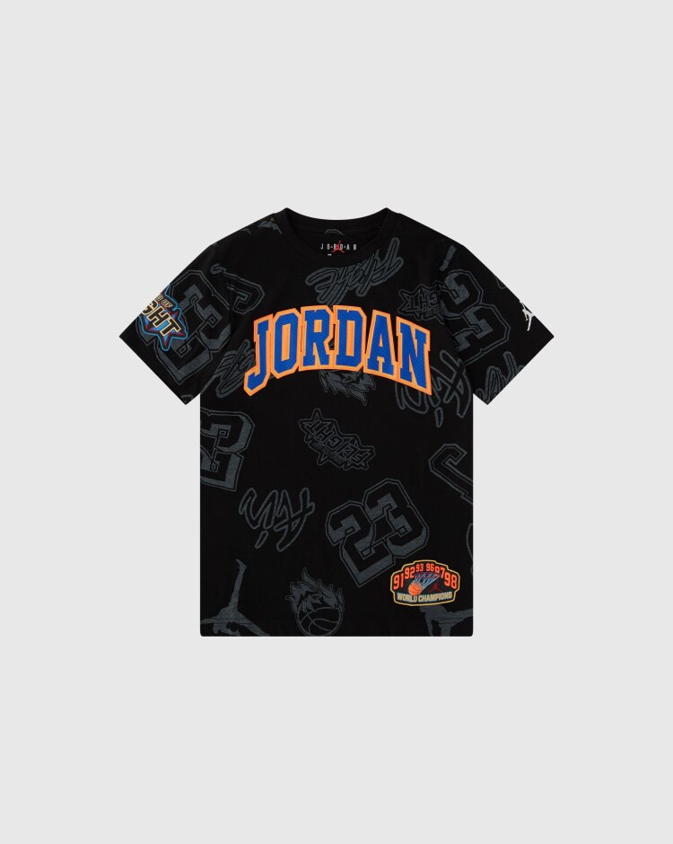 Nike Jordan T-Shirt Jersey Patch Nero Bambino