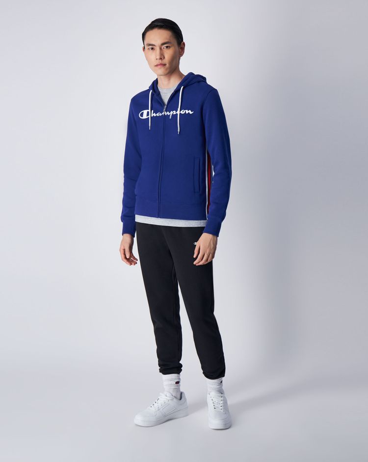 Champion Tuta Con Cappuccio Full Zip Big Logo Blu Uomo