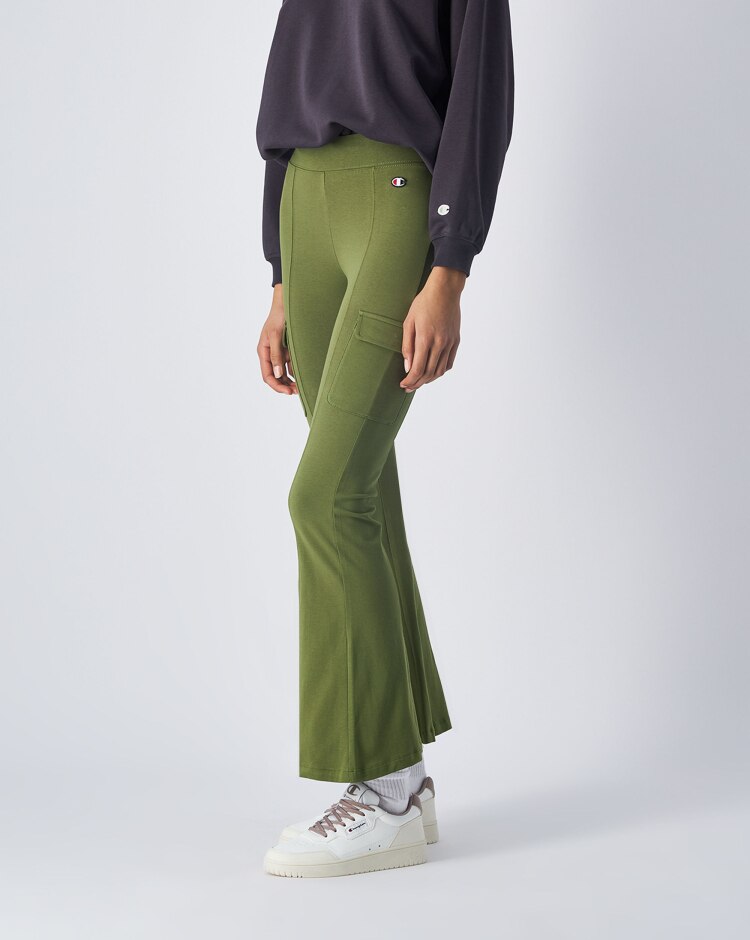 Champion Leggings In Lycra Di Cotone Essenziali Verde Donna