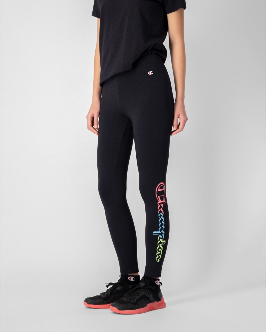 Champion Leggings Crop Color Ground Nero Donna Nero Game7Athletics