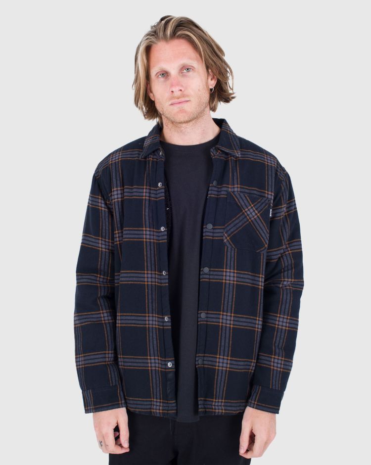 Hurley Camicia di Flanella Portland Sherpa Nero Uomo