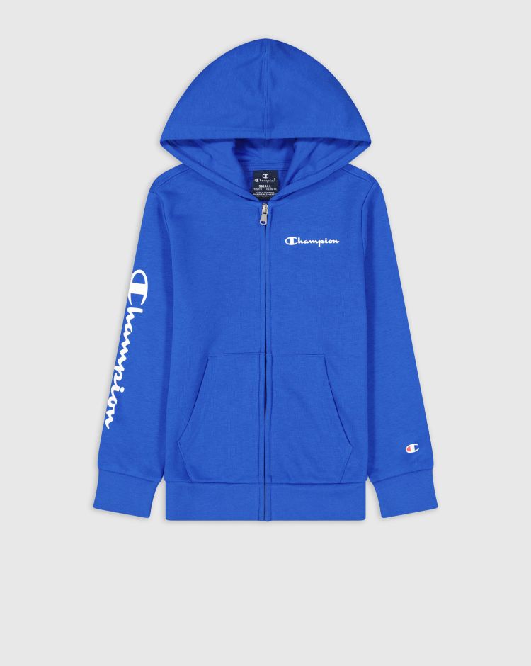 Champion Felpa Con Cappuccio Leggera Con Zip - Bambino Blu Bambino