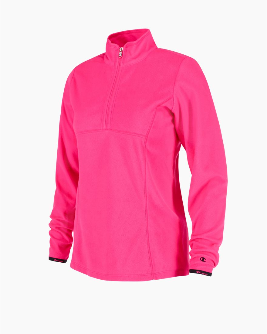 Champion Felpa in Micro pile con zip Rosa Donna Rosa