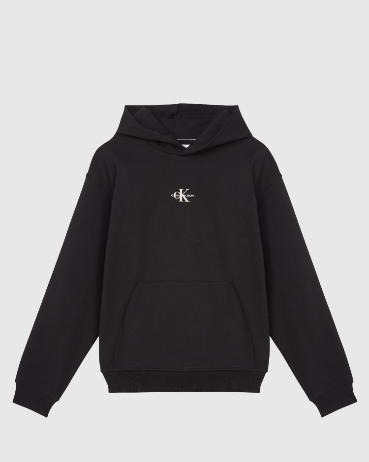 Calvin Klein Felpa Con Cappuccio Archival Monologo Back Nero Uomo