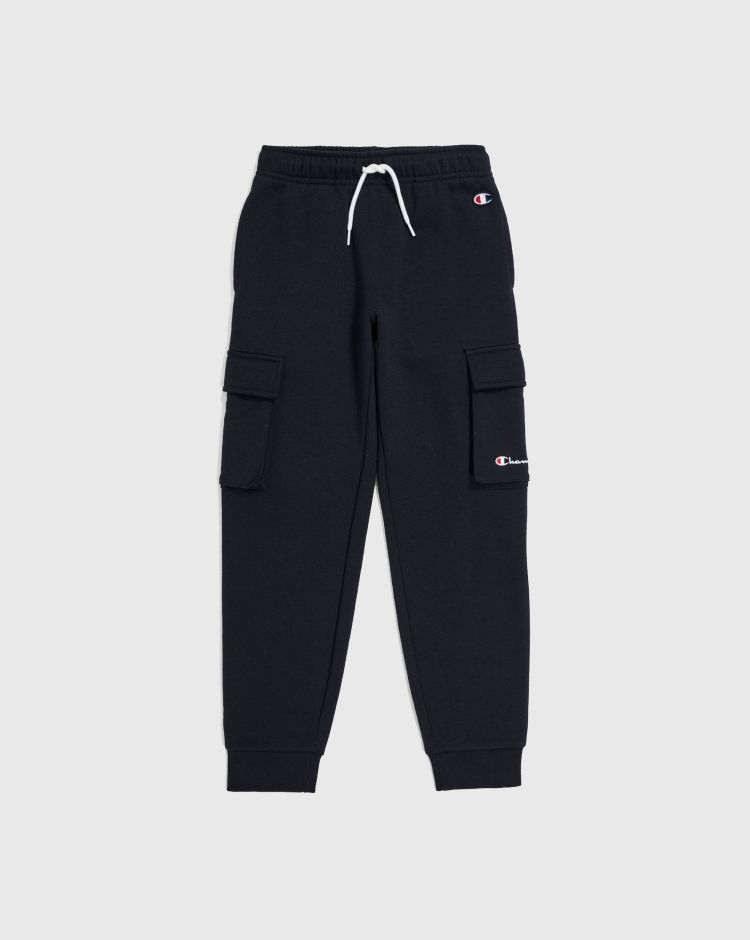Champion Pantalone Con Polsino e Tasconi Laterali Nero Bambino