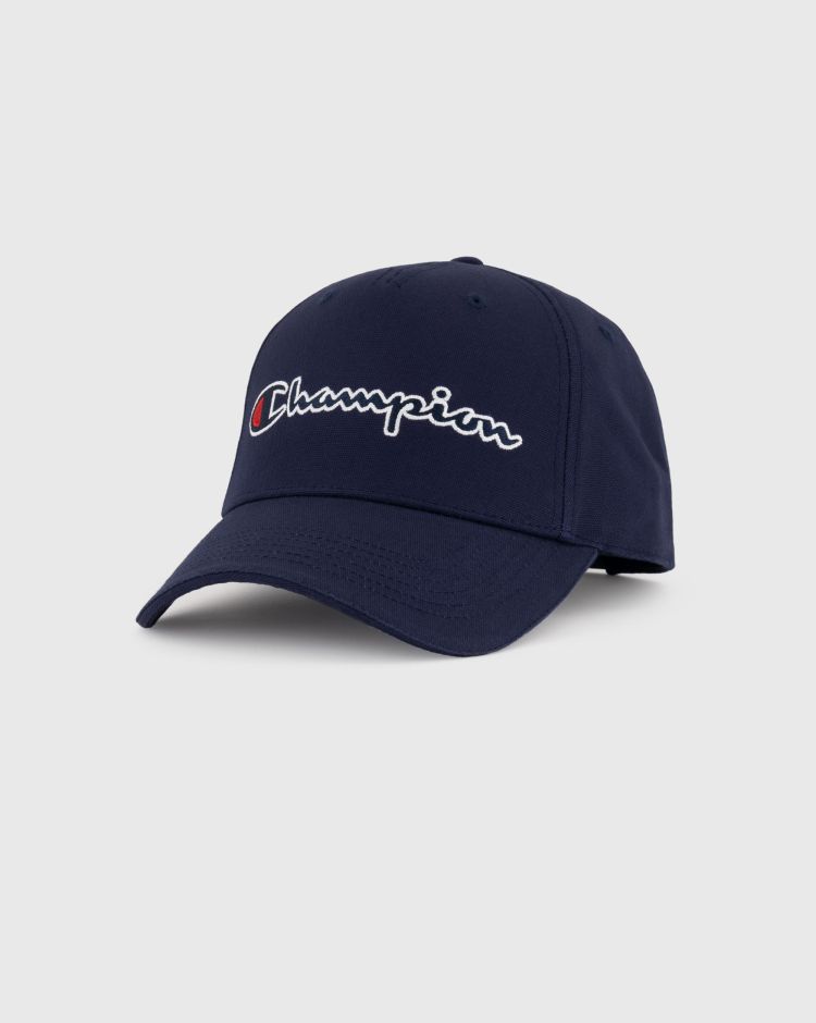 Champion Cappellino Da Baseball Con Logo Esteso Ricamato Blu Unisex